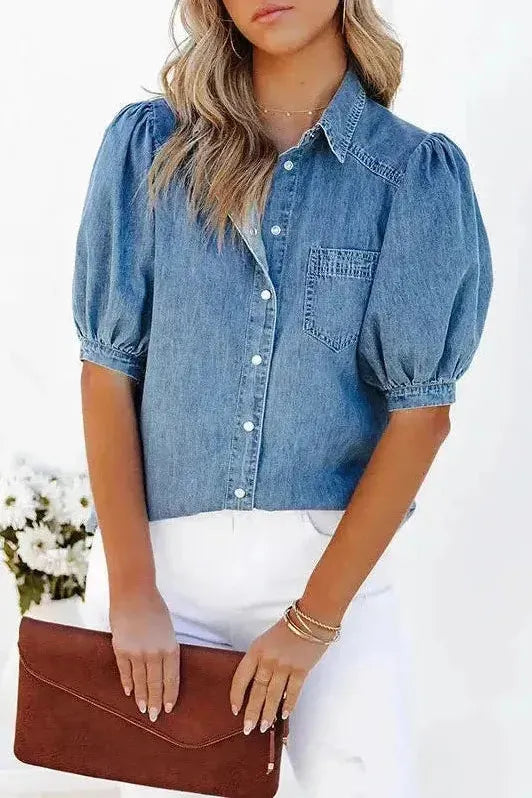 Chloe Denim Blouse: Effortless Elegance in Denim