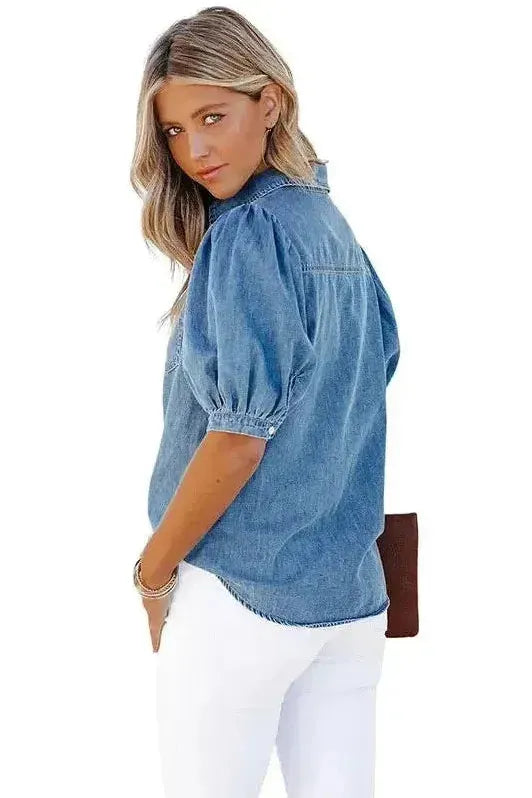 Chloe Denim Blouse: Effortless Elegance in Denim
