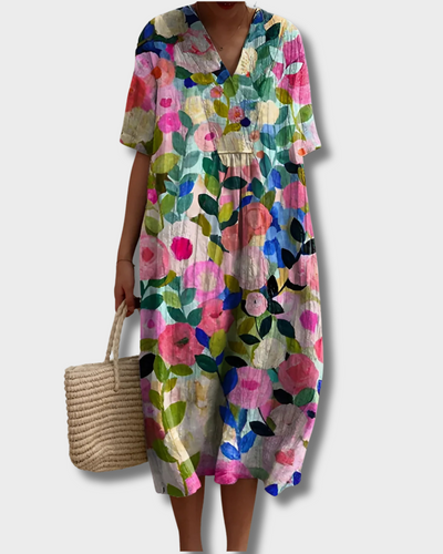 Sophie - Kleurige bloemenjurk