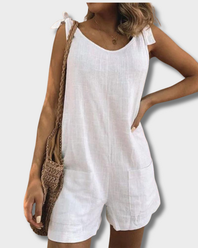 Una – Jumpsuit met strikbandjes en zakken