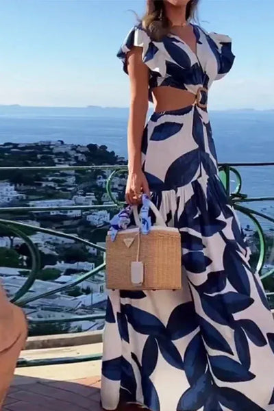 Summer Butterfly Maxi: Women's Fashion V-Neck Backless Dress