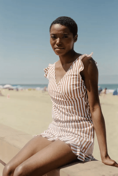 Sanne – Badpak met ruches en busteondersteuning