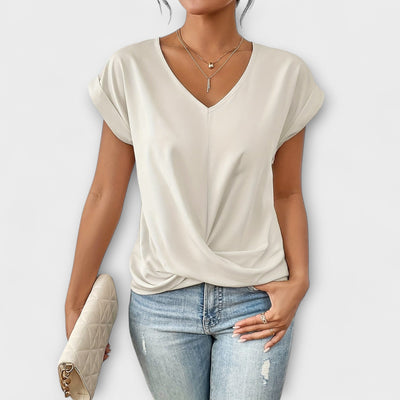 Eloise – V-hals top met knoopdetail