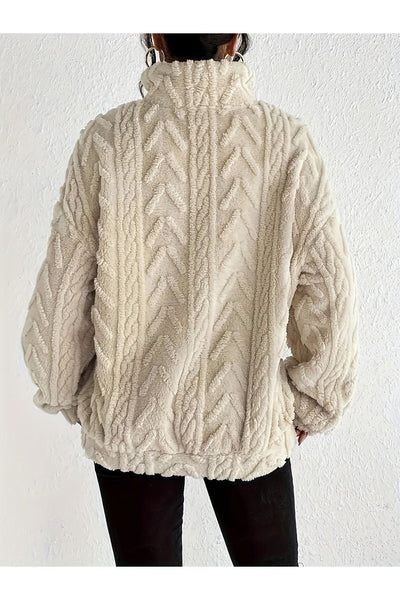 Dianne - Luxe Cable-Knit Fleece Sweatshirt