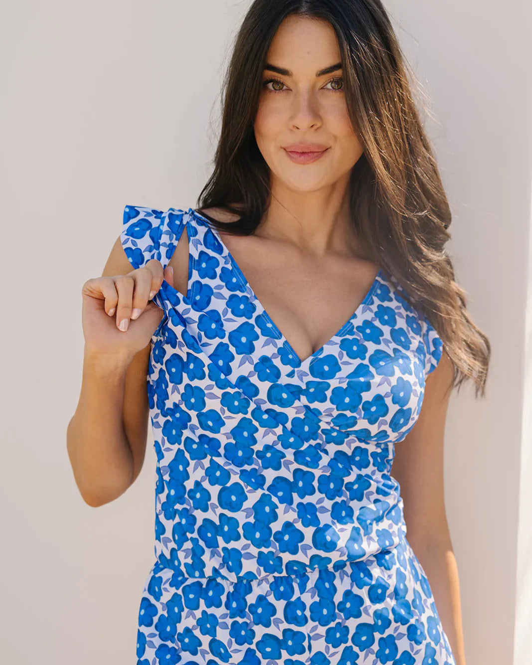 Sanne – Badpak met ruches en busteondersteuning