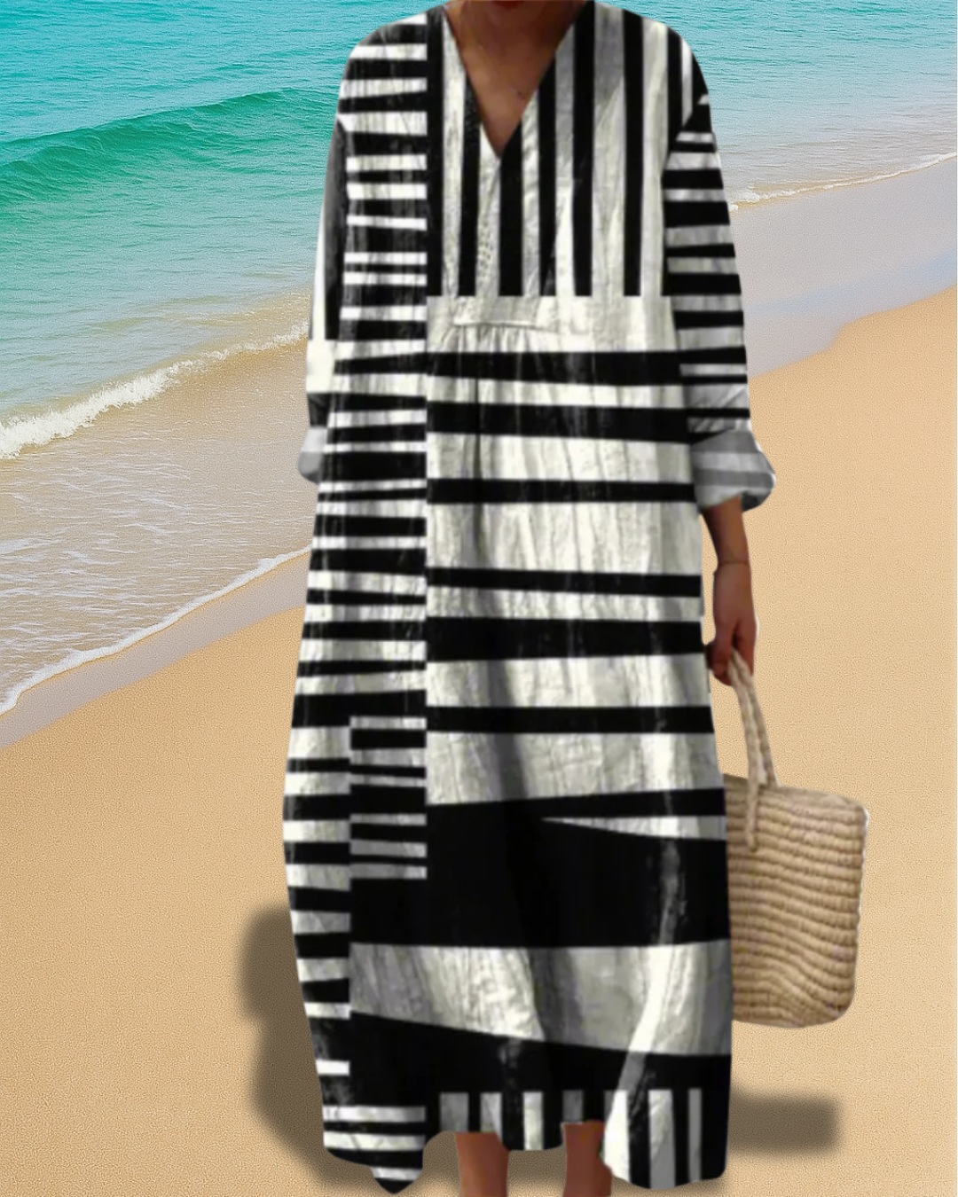 Carmen - Gestreepte jurk