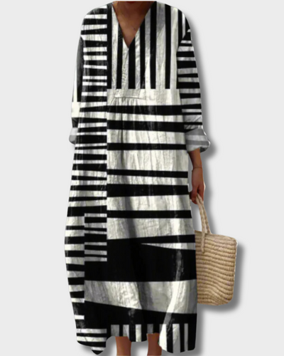 Carmen - Gestreepte jurk